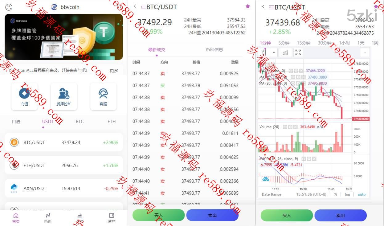 二次开发国外盘交易所系统/区块链交易所/质押挖矿/15国语言