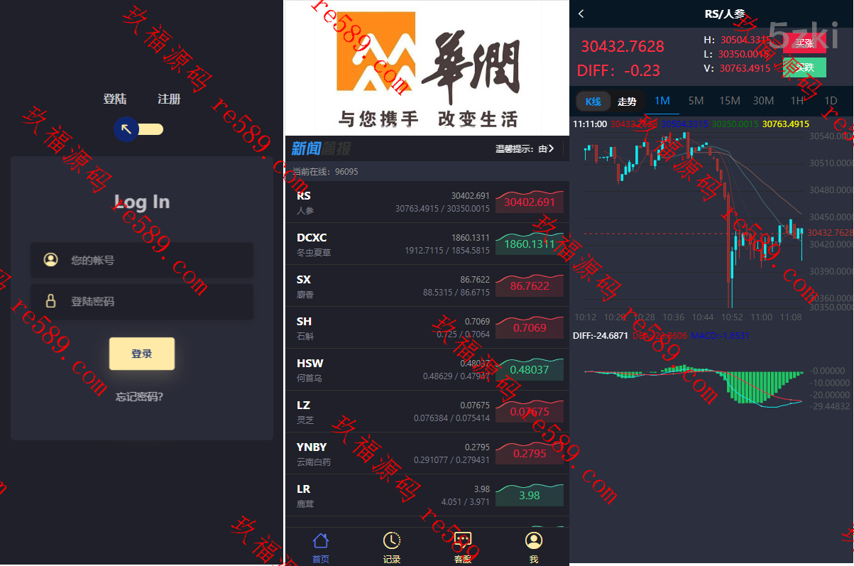 新版ui药材微盘系统/微交易源码/时间盘系统