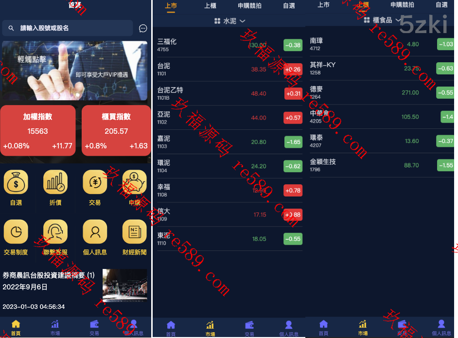 台湾股票系统带k线版本/股票配资源码/申购折扣交易系统/前端uinapp