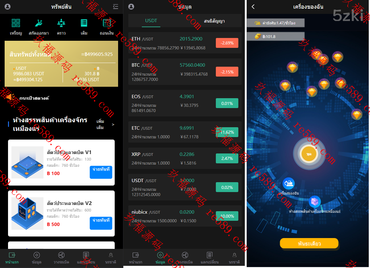 泰国挖矿合约系统源码/USDT数据矿机带k线